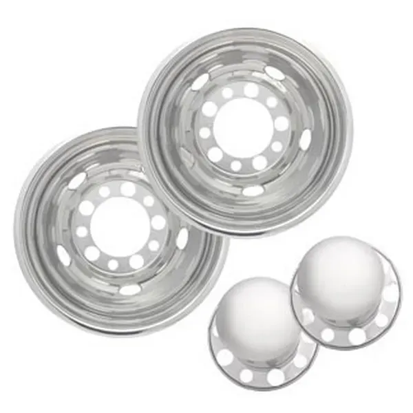 "Wheel Simulator Set Rear 22.5""X8.25"" 10/11.25"" 5H Axle 33Mm Lug Nut Cover"