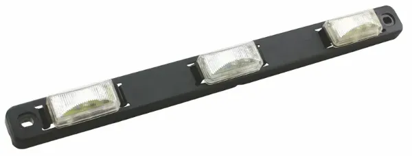Red LED Trailer Identification Light Bar with Clear Lens – 24 LED, Black ABS Base