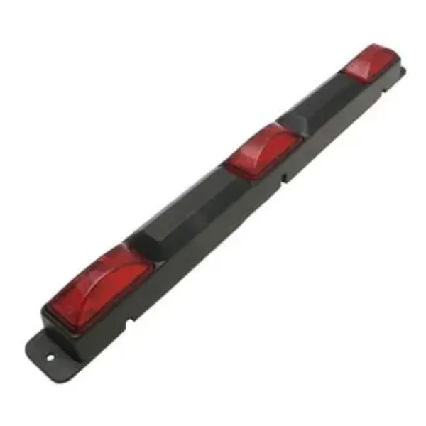 Red Incandescent Trailer Identification Light Bar with 1258R Lights – Black Plastic Base