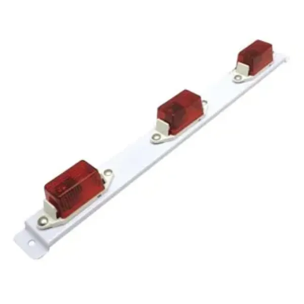 Red Mini Incandescent Trailer Identification Light Bar – White Metal Base