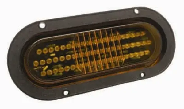 "Front Park/Turn 6"" Oval 52 Diode Amber Flange Mount Hard-Wired"