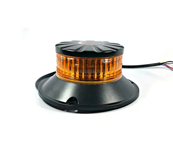 Class I LED Warning Beacon – Single Layer, 12 LED, 18 Flash Patterns, Amber, 12–24V DC, 3-Bolt Mount