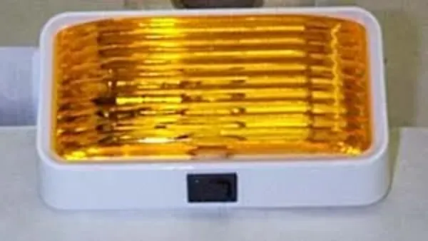 Rectangular Amber Porch Light with Built-In Switch