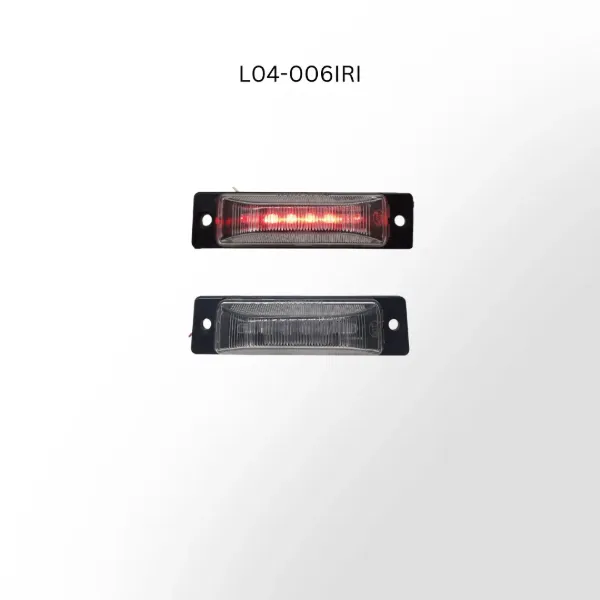 1.5 x 5 Inch Red 6-LED Surface Mount Marker Light – Clear Lens, 2-Wire