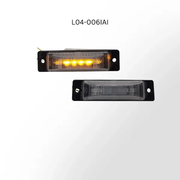 1.5 x 5 Inch Amber 6-LED Surface Mount Marker Light – Clear Lens, 2-Wire
