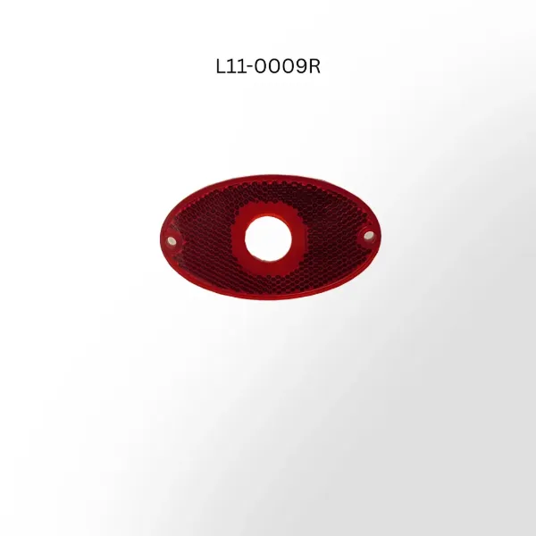 Oval Red Reflector for 3/4 Inch Marker Light Adhesive Backed and Screw Mount 3.72x2.15