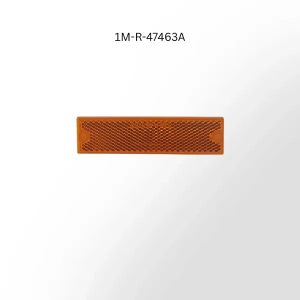 4-3/8x1-1/8 Amber Reflector Adhesive Backed and Screw Mount