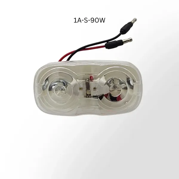 White Incandescent Cat's Eye Marker Light – Dual Bulb, Two Wire Base