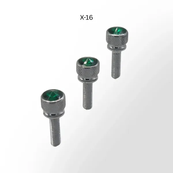 Kenworth Long Chrome Dash Screw Green Jewel Accent