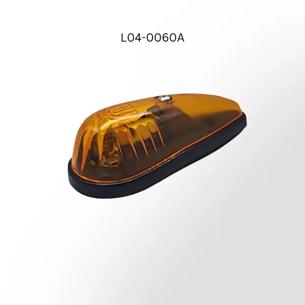 Amber Teardrop Cab Marker Light Incandescent Black Base With Gasket