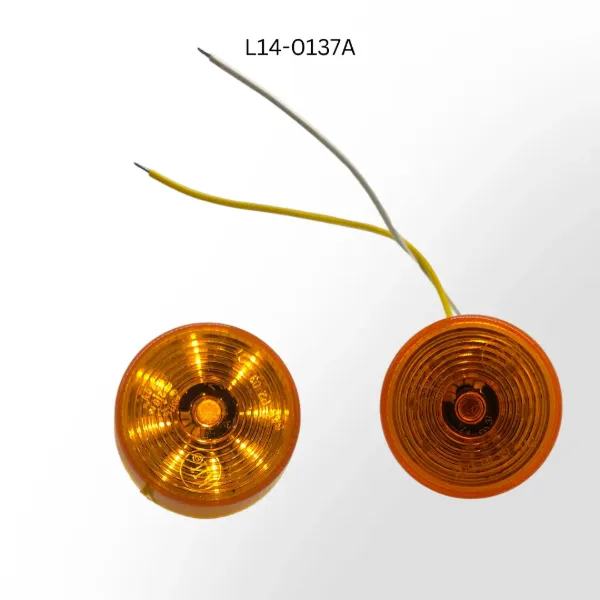 2 Inch Round Amber LED Marker Light 9 Diode Hardwired Grommet Mount