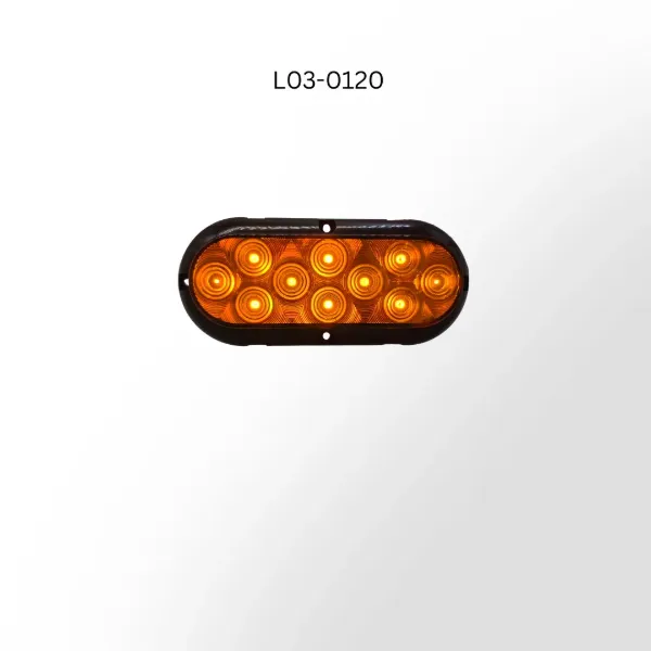 "Rear Turn Only 6"" Oval 10 Diode Amber Surface Mnt Hardwired With Bare End Leads"