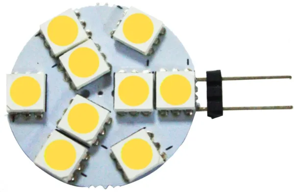 G4 Side Mount LED Disc Bulb 9 SMD Warm White 3500K Dimmable