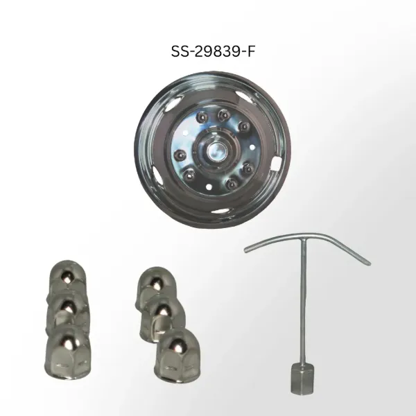 "Wheel Simulator Front Set 19.5""X6"" 10 Lug 5 Hh Ford Xl Sd 05-Current F-450 & 550 Pop-Off Caps"