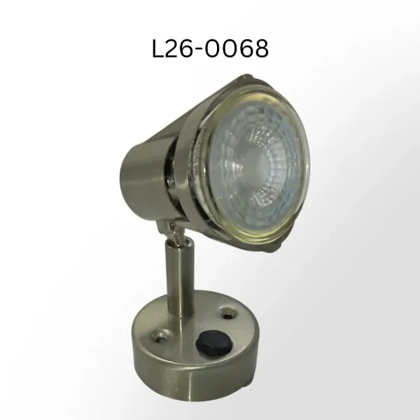 36-LED Reading Light with Switch – 12V, Pure White, Satin Chrome