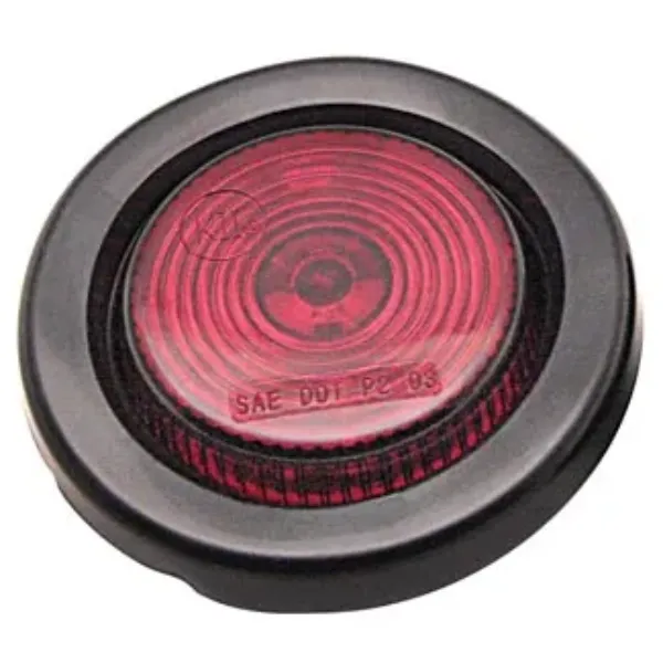 2 Inch Round Red 9 LED Marker Light with Grommet and Pigtail