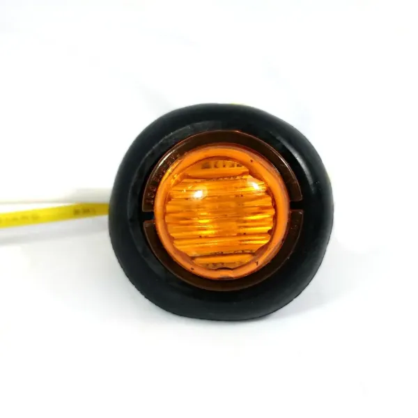 3/4" Round Amber LED Marker/Clearance Light – 2 SMD, PC2, Grommet Mount, 20" Bare Leads