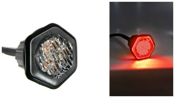 Class 1 Hide-A-Way Red LED Warning Light – 6 LED, 14 Flash Patterns, 12/24V, IP67