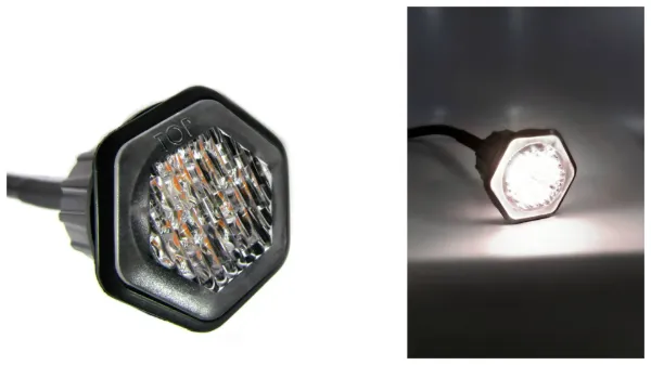 Warning Class 1 Hide-A-Way 6 White Led 19 Patterns 12/24V Ip67 Pc Lens Alum Base