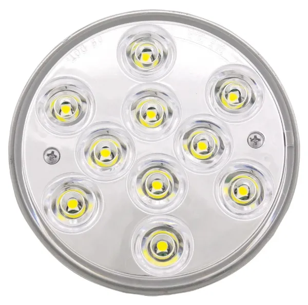 4-Inch Round LED Backup Light with Chrome Ring – White Reverse Light