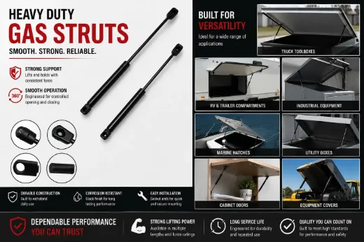 17.2" 30 lb Gas Strut – 6mm x 15mm Stud, 10mm Socket Ends