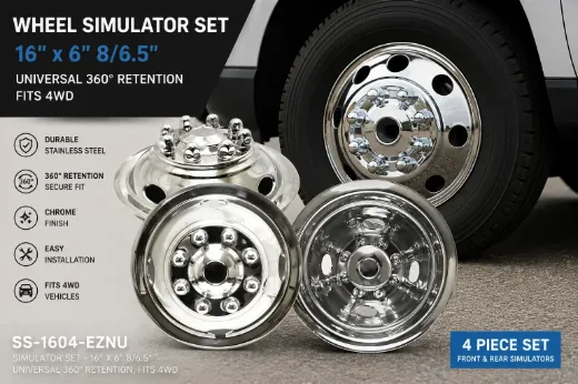"Wheel Simulator Set 16"" X 6 8/6.5"" Universal 360 Retention Fits 4Wd"