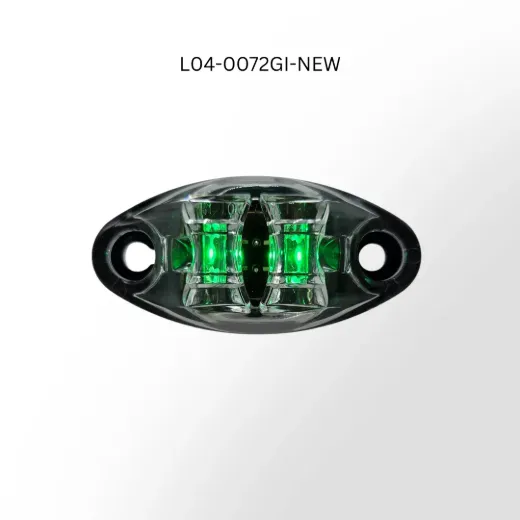 Dragon Eyes™ 7.5mm Green LED Auxiliary Light – 2 Diodes, Clear Lens, 2-Wire