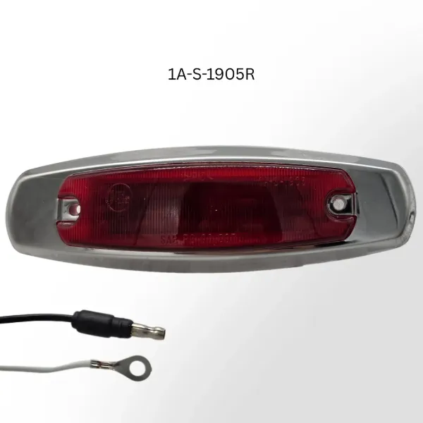 Peterbilt Red 12 Diode LED Marker Light with Stainless Steel Bezel