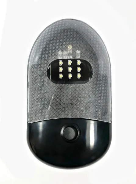 Single Pancake LED Dome Light – 9 SMD, 5500K Cool White, Black Housing with Switch