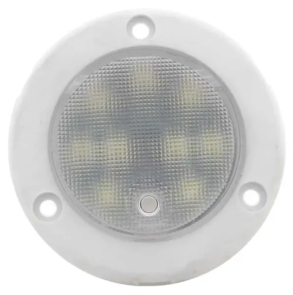3-Inch Round Click LED Interior Light – 9 SMD, 5500K Cool White with Snap-On Surface-Mount Bezel